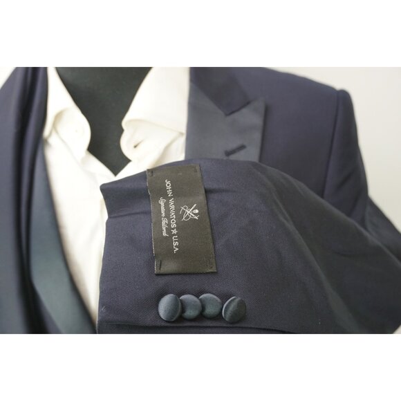 John Varvatos Bleecker Navy Formal Wool 2 Pc Tuxedo Jacket Pants Sz 36R NEW - Picture 5 of 12